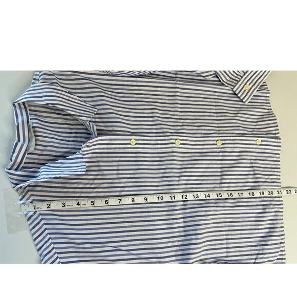 Everlane NWT Striped Cotton Button Down Top Blue White Coastal Minimalist L - Picture 7 of 8